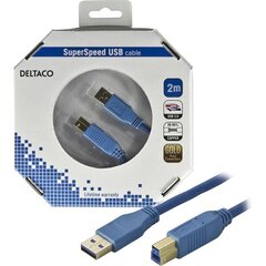 Deltaco USB3-120-K, USB-A/USB-B, 2м цена и информация | Кабели и провода | hansapost.ee