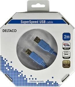Deltaco USB3-120-K, USB 3.0, 2m цена и информация | Juhtmed ja kaablid | hansapost.ee