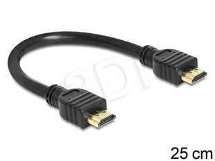 Delock - Kabel HDMI-HDMI v1.4 High Speed Ethernet 25CM hind ja info | Juhtmed ja kaablid | hansapost.ee