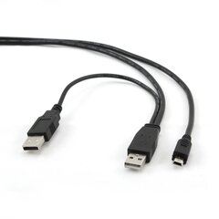 Kaabel Gembird Dual USB A — Mini-USB, 0.9 m hind ja info | Juhtmed ja kaablid | hansapost.ee