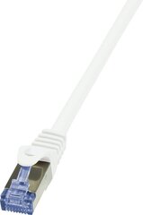 LOGILINK - Patchcord Cat.6A 10G S/FTP PIMF PrimeLine 1м белый цена и информация | Кабели и провода | hansapost.ee