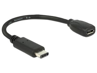 Delocki adapter USB Type-C 2.0 isane > USB 2.0 tüüp Micro-B emane 15 cm must hind ja info | Delock Kodumasinad | hansapost.ee
