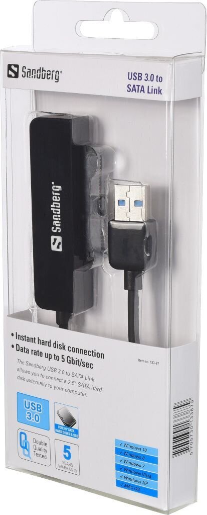 Sandberg 133-87 USB 3.0 to SATA Link цена и информация | USB adapterid ja jagajad | hansapost.ee