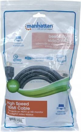 Toetab HDMI Etherneti kanalit Manhattan HDMI/HDMI V2.0 M/M 3D4K CL3 5M hind ja info | Juhtmed ja kaablid | hansapost.ee