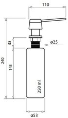 Integreeritav vedelseebi dosaator Aquasanita D-001 price and information | Faucet and kitchen sink accessories | hansapost.ee