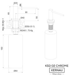 Дозатор Kernau KSD 02 Chrome цена и информация | Принадлежности для кухонных раковин и смесителей | hansapost.ee