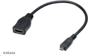 Akasa AK-CBHD09-25BK, HDMI/Micro HDMI, 20 cm hind ja info | Akasa Televiisorid ja tarvikud | hansapost.ee