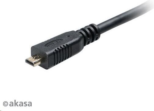 Akasa AK-CBHD09-25BK, HDMI/Micro HDMI, 20 cm hind ja info | Juhtmed ja kaablid | hansapost.ee