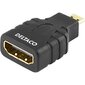 Deltaco HDMI-24-K, HDMI-M/Micro HDMI-F цена и информация | Juhtmed ja kaablid | hansapost.ee
