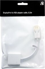 Deltaco DP-VGA8, DisplayPort, VGA, 0.2m hind ja info | Juhtmed ja kaablid | hansapost.ee