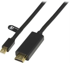 Deltaco DP-HDMI204, Mini DisplayPort, HDMI, 2m hind ja info | Juhtmed ja kaablid | hansapost.ee