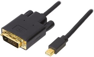 Deltaco DVI202, Mini Dp/DVI-I, 2 м цена и информация | Кабели и провода | hansapost.ee