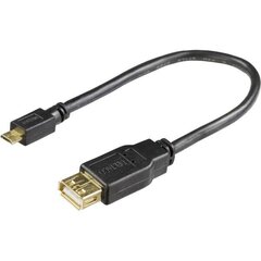 Deltaco USB-73-K, USB 2.0, 0.2 м цена и информация | Кабели и провода | hansapost.ee