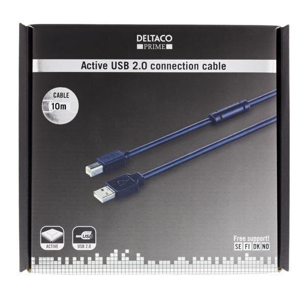 Deltaco USB-EX10M, USB 2.0, 10m цена и информация | Juhtmed ja kaablid | hansapost.ee