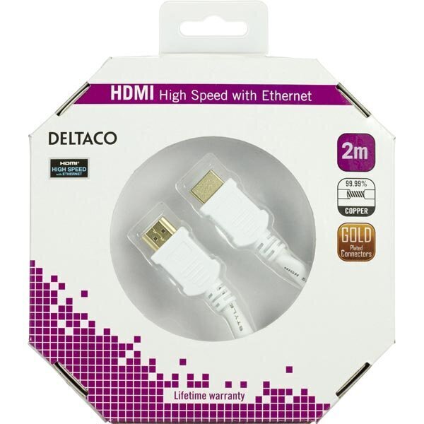 Deltaco HDMI-1020A-K, HDMI, 2m цена и информация | Juhtmed ja kaablid | hansapost.ee