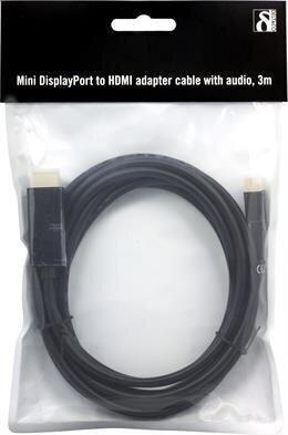 Deltaco DP-HDMI304, Mini DP/HDMI, 3 m hind ja info | Juhtmed ja kaablid | hansapost.ee