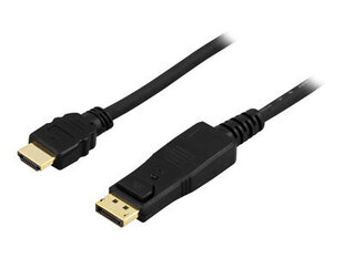 Кабель DisplayPort-HDMI Deltaco DP-3010, 1 м, 30 Гц цена и информация | Кабели и провода | hansapost.ee