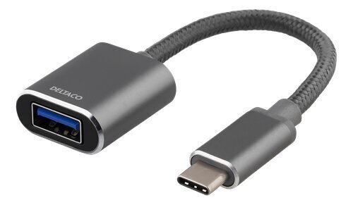 Deltaco, USB-C/USB-A, 11 cm цена и информация | USB adapterid ja jagajad | hansapost.ee