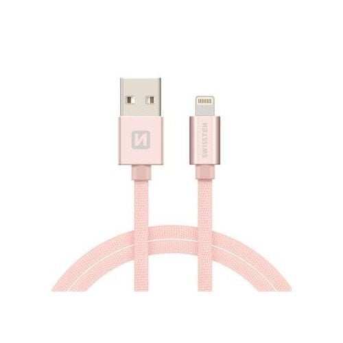 Swissten Textile Fast Charge 3A Lightning (MD818ZM/A) Data and Charging Cable 2m Rose Gold цена и информация | Juhtmed ja kaablid | hansapost.ee