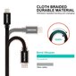 USB kaabel Swissten Textile 3A Lightning, 2.0 m, must цена и информация | Juhtmed ja kaablid | hansapost.ee
