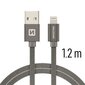 USB kaabel Swissten Textile 3A Lighthing, 1.2 m, hall цена и информация | Juhtmed ja kaablid | hansapost.ee