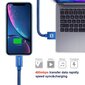 Swissten Textile Fast Charge 3A Lighthing (MD818ZM/A) Data and Charging Cable 2m Blue hind ja info | Juhtmed ja kaablid | hansapost.ee