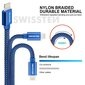 Swissten Textile Fast Charge 3A Lighthing (MD818ZM/A) Data and Charging Cable 2m Blue hind ja info | Juhtmed ja kaablid | hansapost.ee
