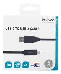 Deltaco USBC-1004M, USB-C, USB-A, 1м цена и информация | Кабели и провода | hansapost.ee