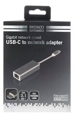 Deltaco USBC-GIGA5, USB-C/RJ45, 0.06 м цена и информация | Адаптеры и USB-hub | hansapost.ee