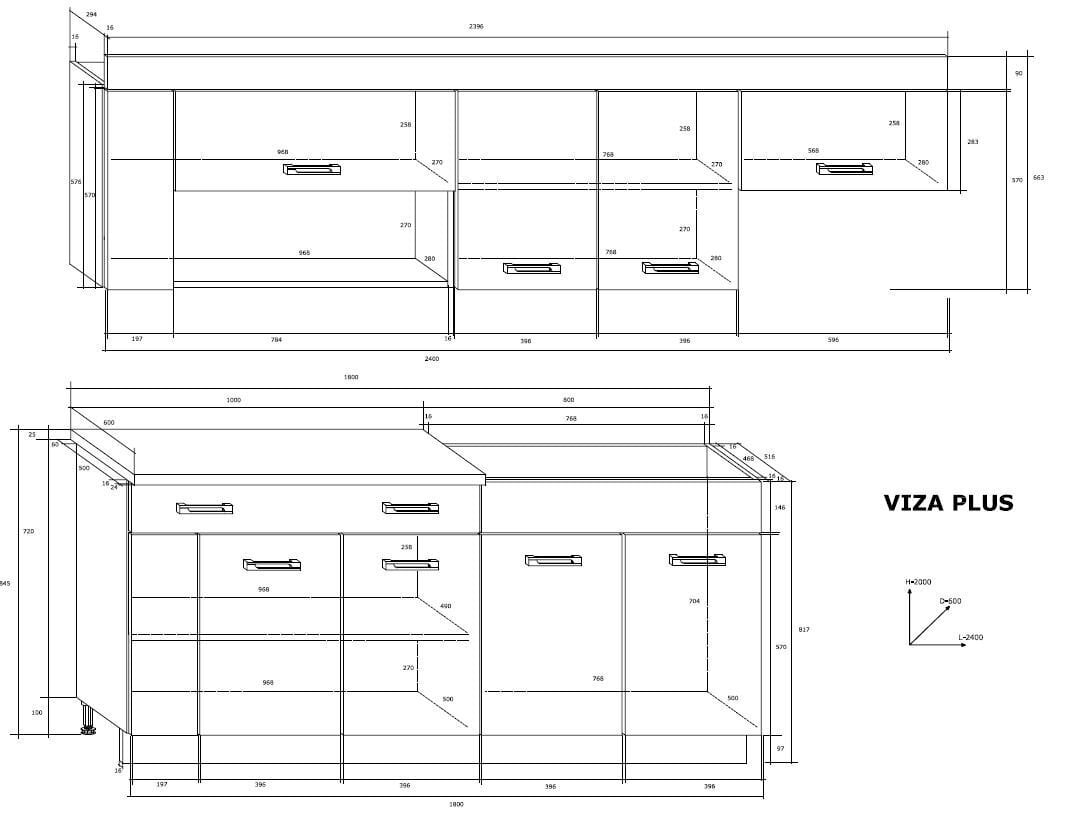 Köögikappide komplekt Viza Plus, pruun/valge hind ja info | Köögimööbli komplektid | hansapost.ee