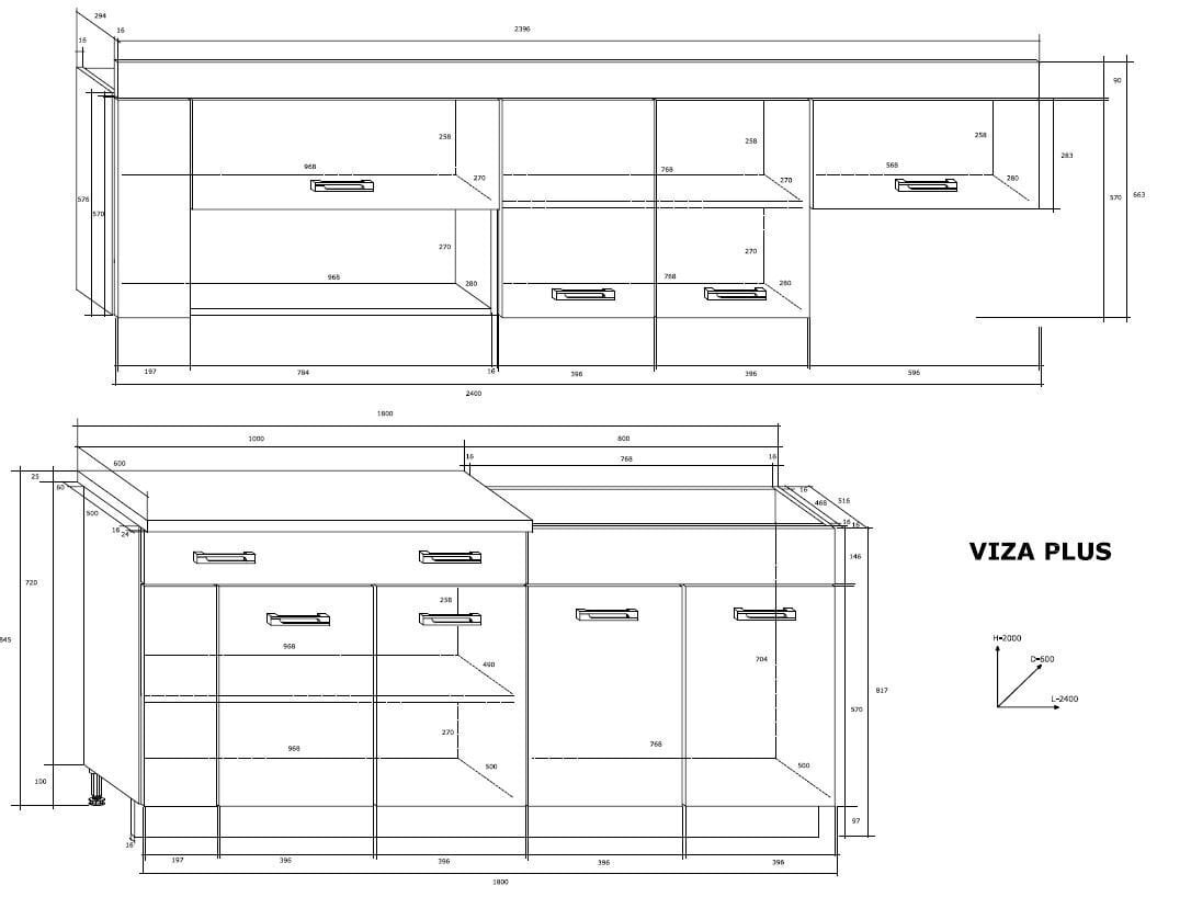 Köögikappide komplekt Viza Plus, helepruun/valge цена и информация | Köögimööbli komplektid | hansapost.ee