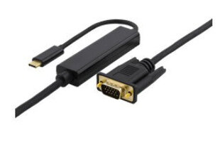 Deltaco USBC-1088-K, USB-C/VGA, 3 м цена и информация | Кабели и провода | hansapost.ee