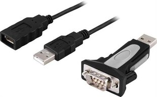 Deltaco UC-232C9, DB-9/USB-A, 1 м цена и информация | Кабели и провода | hansapost.ee