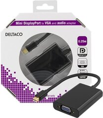 Deltaco DP-VGA13-K, Mini DisplayPort, VGA, 0.25m hind ja info | USB adapterid ja jagajad | hansapost.ee