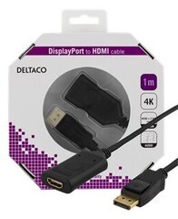 Deltaco DP-HDMI36-K, DP/HDMI, 1 m цена и информация | Кабели и провода | hansapost.ee
