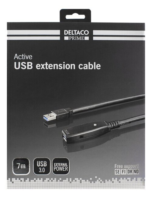 Deltaco USB3-1004, USB-A, USB 2,0, 7m hind ja info | Juhtmed ja kaablid | hansapost.ee