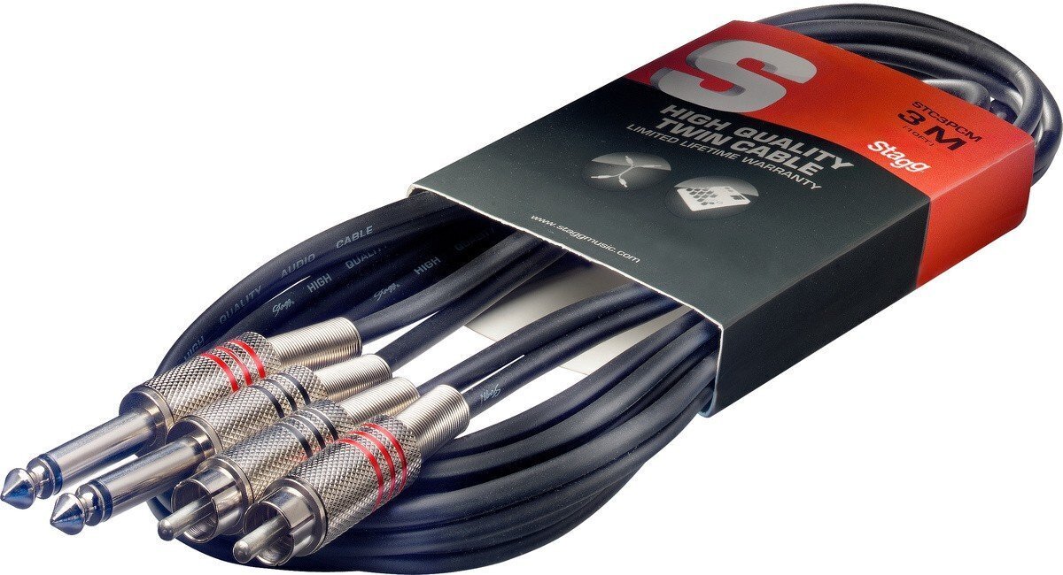 Stagg STC6PCM, Aux 6.35 mm/RCA, 6 m hind ja info | Juhtmed ja kaablid | hansapost.ee