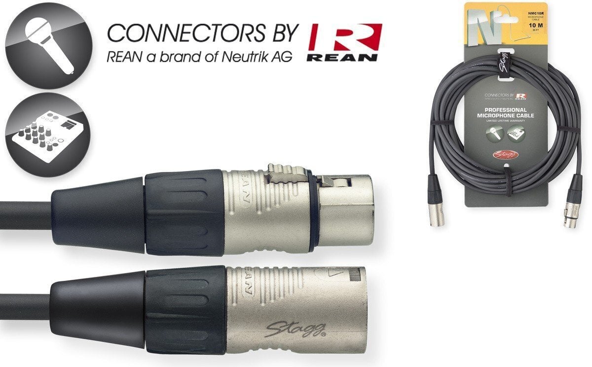 Stagg NMC10R, XLR, 10 m hind ja info | Juhtmed ja kaablid | hansapost.ee