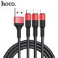 Hoco 3IN1 USB Type-C/Apple Lightning/USB Micro, 1 m hind ja info | Juhtmed ja kaablid | hansapost.ee