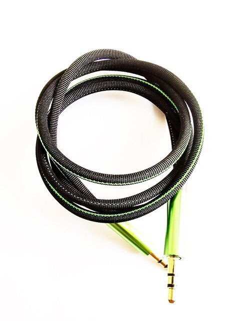 Mocco Textile Premium AUX Cable 3.5 mm -> 3.5 mm 1M Green hind ja info | Juhtmed ja kaablid | hansapost.ee