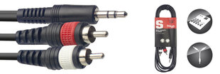 Stagg 3.5mm TRS - 2 x RCA, 3m цена и информация | Кабели и провода | hansapost.ee
