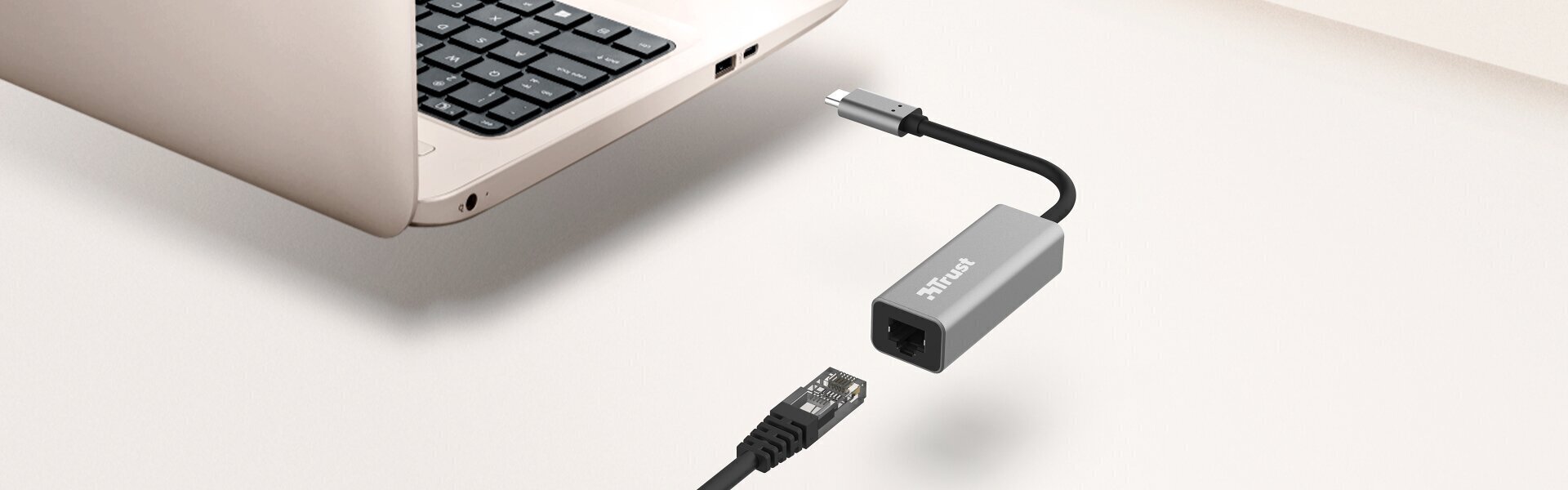 Adapter Trust Dalyx USB-C/RJ45, 10 cm hind ja info | USB adapterid ja jagajad | hansapost.ee