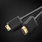 Kaabel Ugreen HDMI (male) - mini HDMI (male) 3D Ethernet ARC 1 m, must (HD108 10195) hind ja info | Juhtmed ja kaablid | hansapost.ee