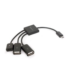 Adapter Gembird Micro USB OTG BM, must, 0,15 m hind ja info | Gembird Arvutite lisatarvikud | hansapost.ee