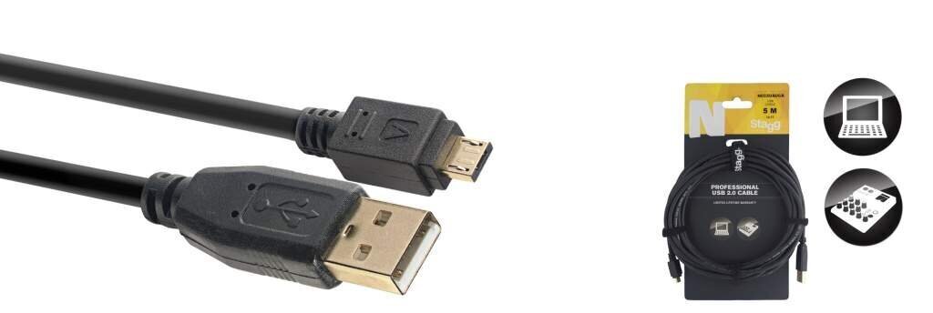 Andmekaabel Stagg USB-A/m - micro USB-A/m 5m hind ja info | Juhtmed ja kaablid | hansapost.ee