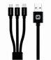 Swissten Textile Universal 3in1 USB-C / Lightning Data MFI / MircoUSB Cable 1.2m Black hind ja info | Juhtmed ja kaablid | hansapost.ee