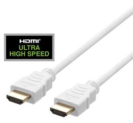 Кабель HDMI DELTACO ULTRA High Speed, 48Gbps, 2м, eARC, QMS, 8K at 60Hz, 4K at 120Гц, белый / HU-20A цена и информация | Кабели и провода | hansapost.ee