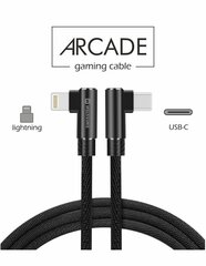 Плетеный L типа универсальный кабель Swissten Quick Charge 3.1 USB-C на Lightning, 1.2 м, черный цена и информация | Кабели и провода | hansapost.ee