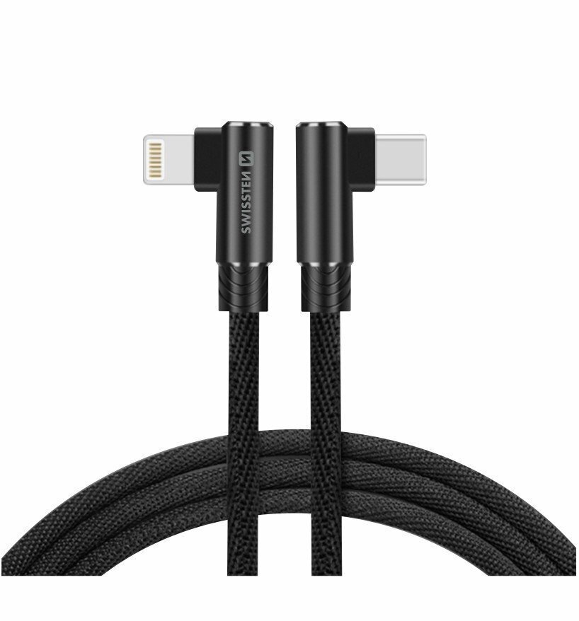 Swissten universaalne kiirlaadimis- ja andmeedastuskaabel, 3,1 USB-C, 1,2 m, must цена и информация | Juhtmed ja kaablid | hansapost.ee