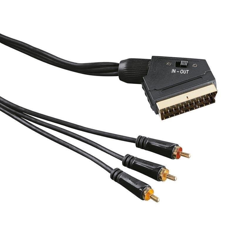 Juhe SCART - 3x RCA (A/V) Hama (1,5 m) hind ja info | Juhtmed ja kaablid | hansapost.ee